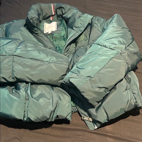 🌺 💚 GREEN TOMMY HILFIGER PUFFER CROP - Picture 4 of 6